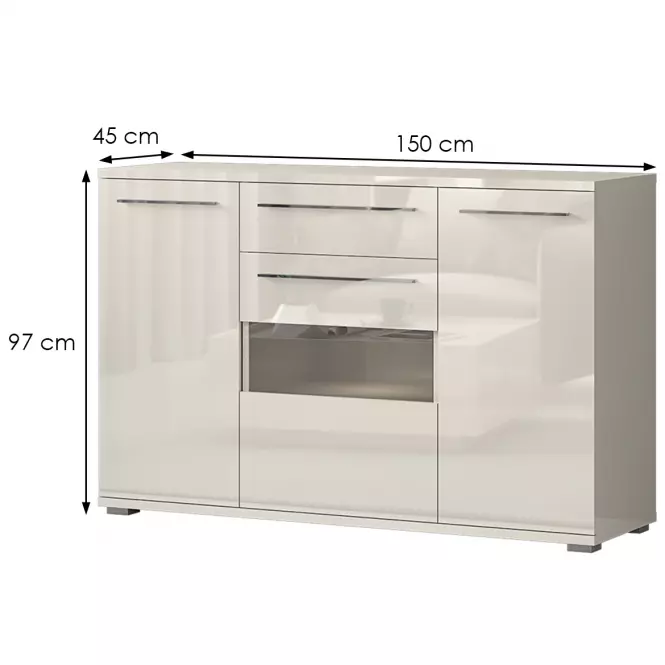 Komód Piano K150V-3KS1F/PN-71/KA/71 beige