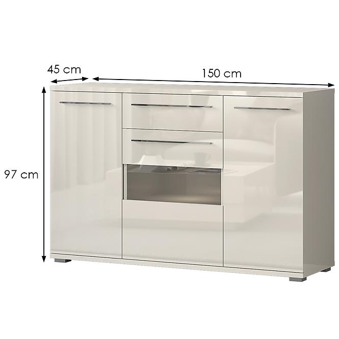Komód Piano K150V-3KS1F/PN-71/KA/71 beige