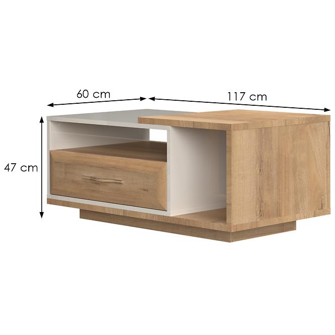 Dohányzóasztal Gala KLS-1F/GL pacific walnut/beige