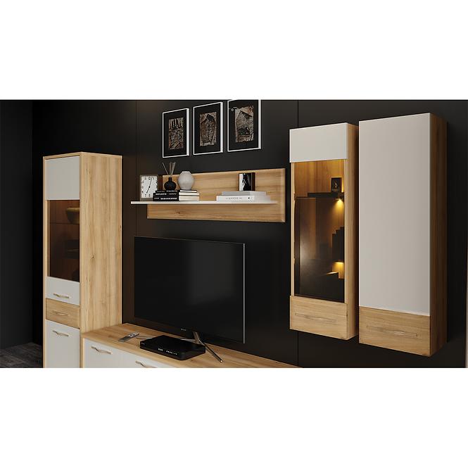 Dohányzóasztal Gala KLS-1F/GL pacific walnut/beige