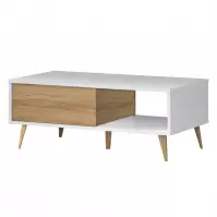 Dohányzóasztal Vida KLS pacific walnut/crystal white