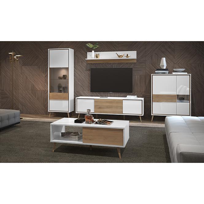Dohányzóasztal Vida KLS pacific walnut/crystal white