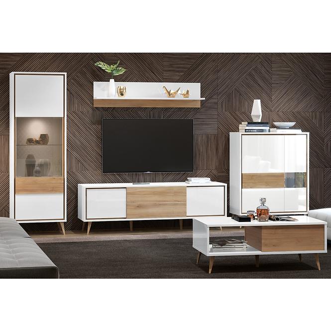 Dohányzóasztal Vida KLS pacific walnut/crystal white