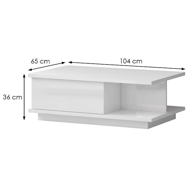 Dohányzóasztal Piano KLS-1F-70/KA/70 crystal white