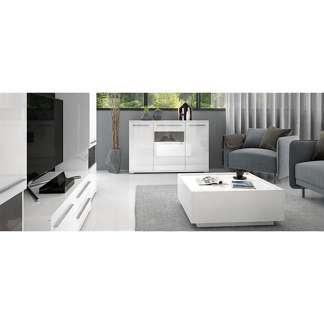 Dohányzóasztal Piano KLS-1F-70/KA/70 crystal white