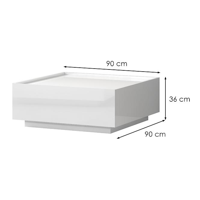 Dohányzóasztal Piano KLS-2F-70/KA/70 crystal white