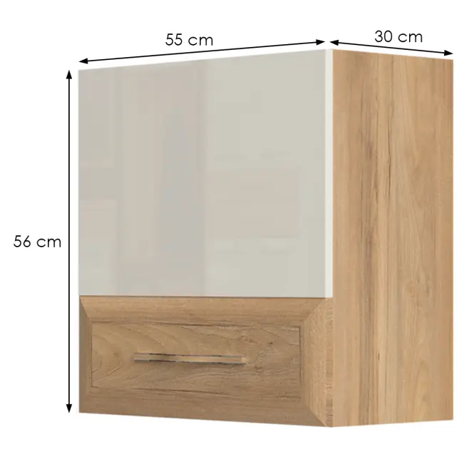 Fali szekrény Gala VK55-1K/GL pacific walnut/beige,2