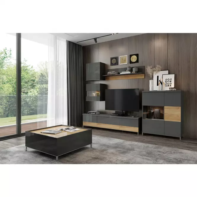 Fali szekrény Onyx VK55-1KS/ON anthracite/pacific walnut
