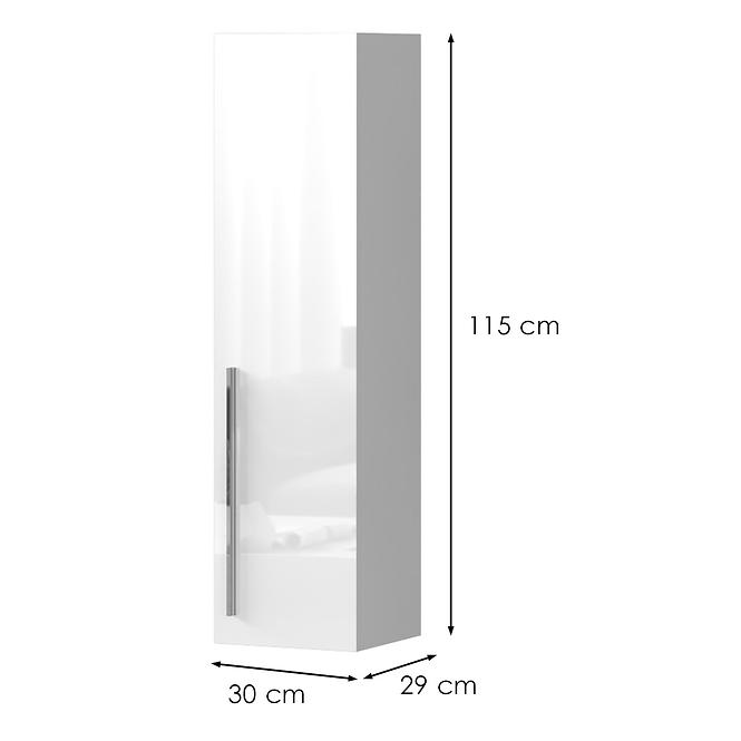 Fali szekrény Piano VK30-1K/PN-70/KA/70 lakované crystal white