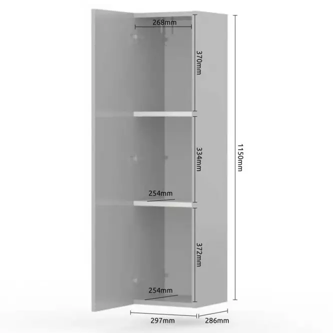 Fali szekrény Piano VK30-1K/PN-70/KA/70 lakované crystal white