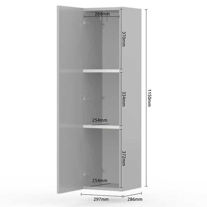 Fali szekrény Piano VK30-1K/PN-70/KA/70 lakované crystal white