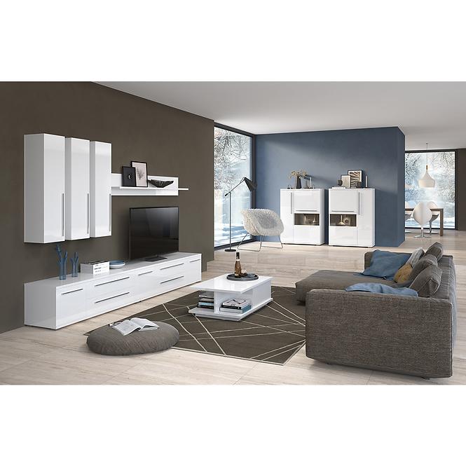 Fali szekrény Piano VK30-1K/PN-70/KA/70 lakované crystal white