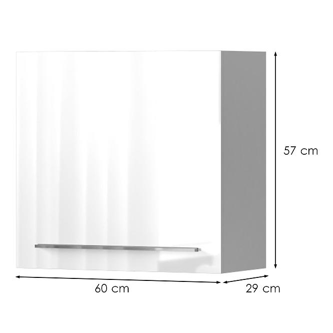 Fali szekrény Piano VK60-1K/PN-70/KA/70 crystal white