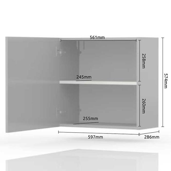Fali szekrény Piano VK60-1K/PN-70/KA/70 crystal white