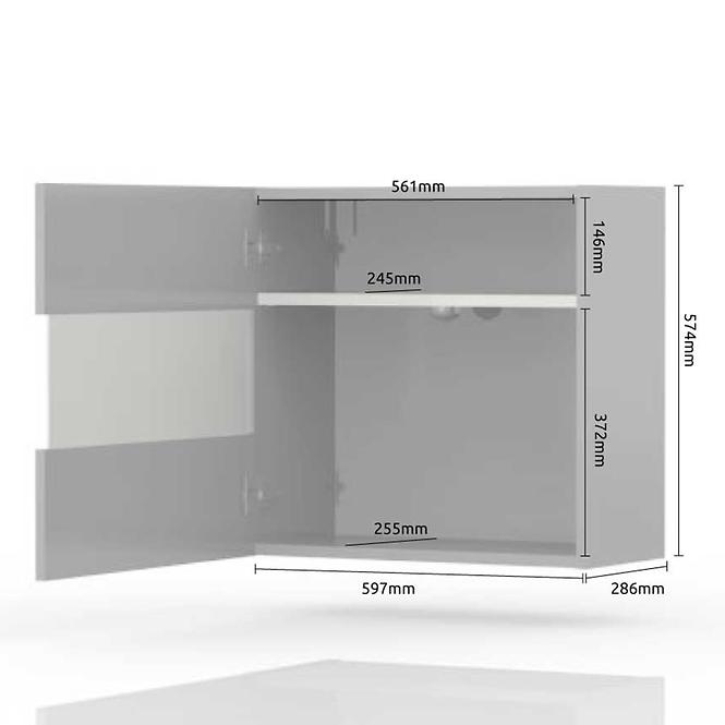 Fali szekrény Piano VK60-1KS/PN-70/KA/70 crystal white