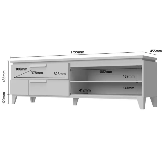 Szekrény RTV Brio TV pacific walnut/crystal white,3