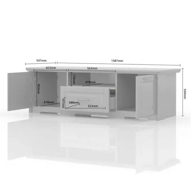 Szekrény RTV Evergreen EG-TV polar pine/ivory