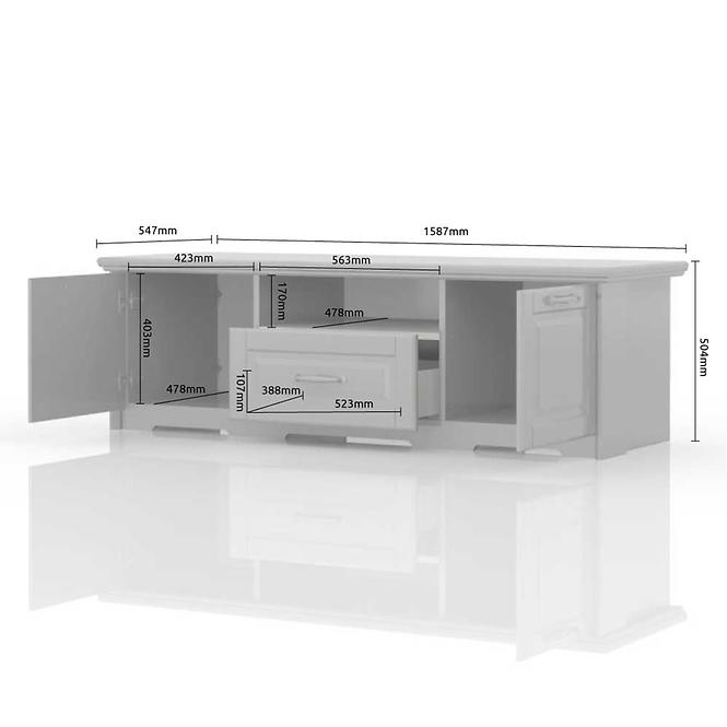 Szekrény RTV Evergreen EG-TV polar pine/ivory