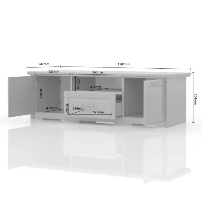 Szekrény RTV Evergreen EG-TV polar pine/ivory,3