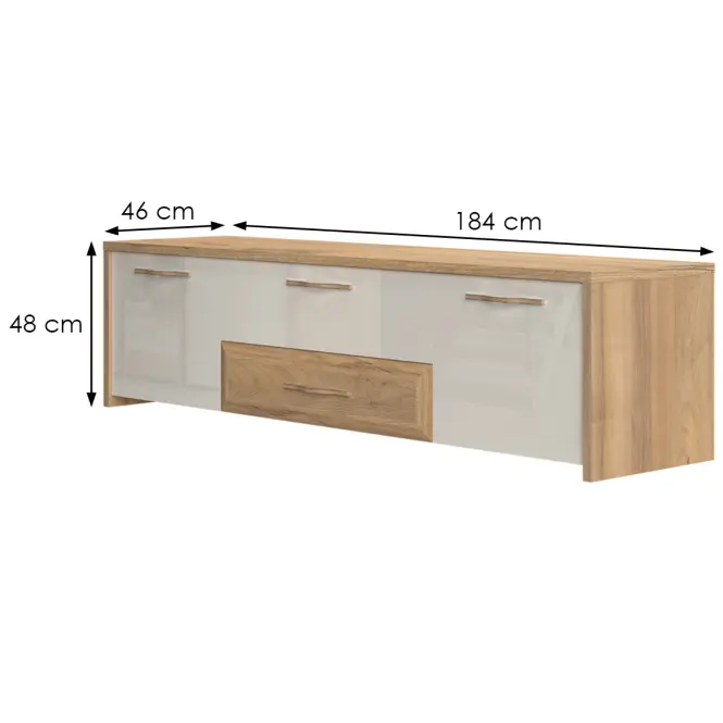 Szekrény RTV Gala TV184-2K2F/GL pacific walnut/beige,2