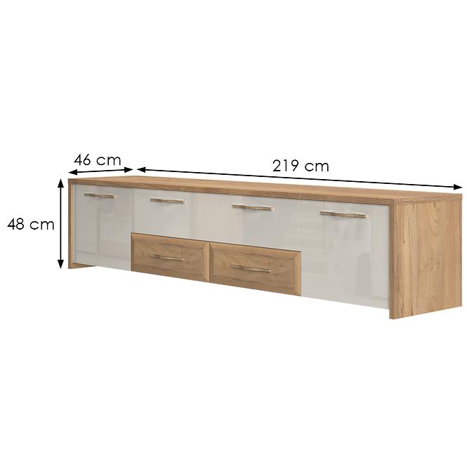 Szekrény RTV Gala TV220-2K4F/GL pacific walnut/beige
