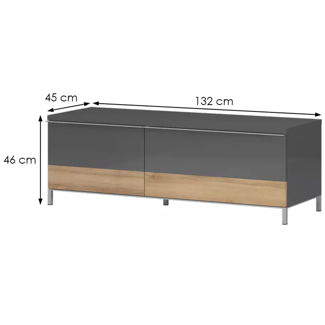 Szekrény RTV Onyx TV130-1K1F/ON anthracite/pacific walnut