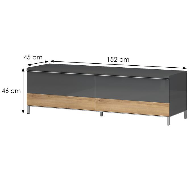 Szekrény RTV Onyx TV150-2F/ON anthracite/pacific walnut