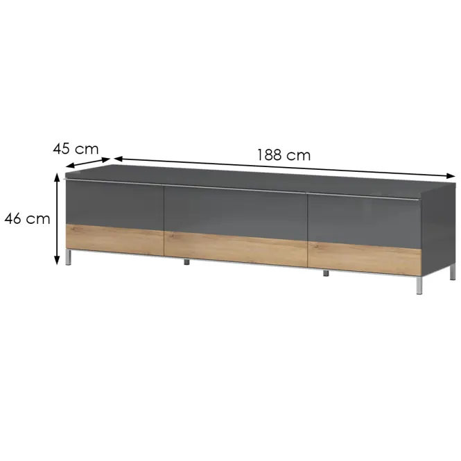 Szekrény RTV Onyx TV180-2K1F/ON anthracite/pacific walnut,2