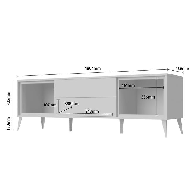 Szekrény RTV Vida TV pacific walnut/crystal white,3