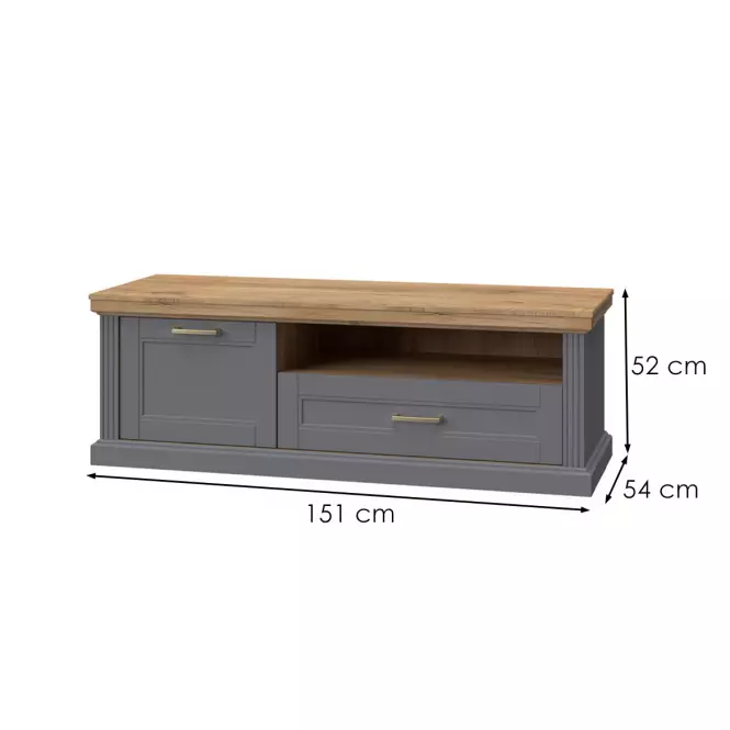 Szekrény RTV Tara TV1K1F graphite/pacific walnut