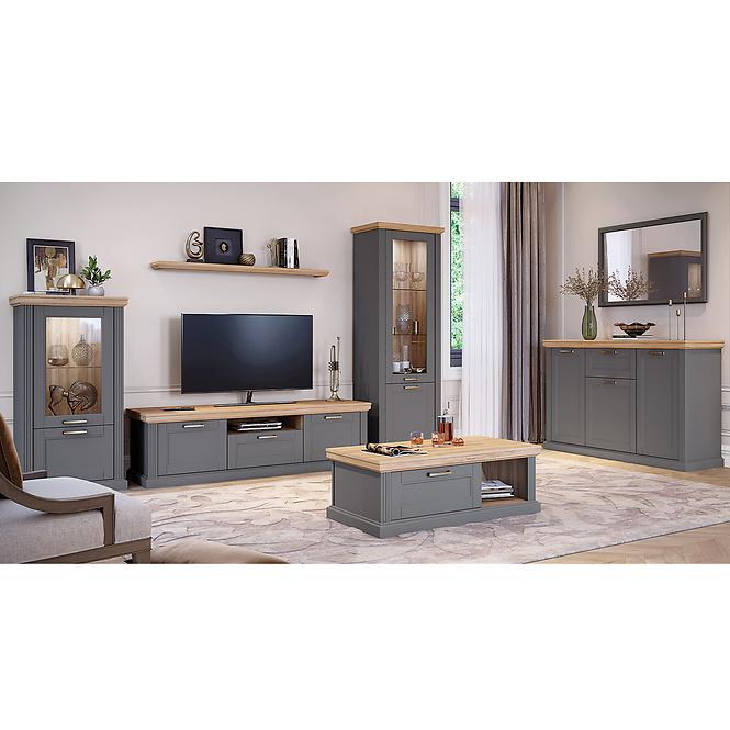 Szekrény RTV Tara TV1K1F graphite/pacific walnut