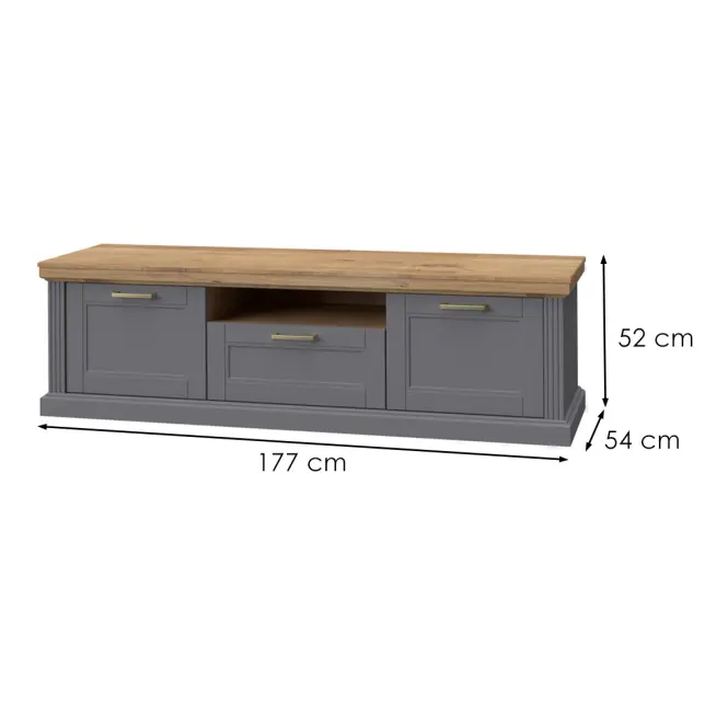Szekrény RTV Tara TV2K1F graphite/pacific walnut,2