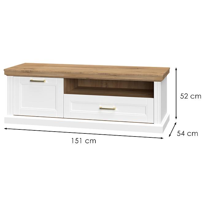 Szekrény RTV Tara TV1K1F white/pacific walnut