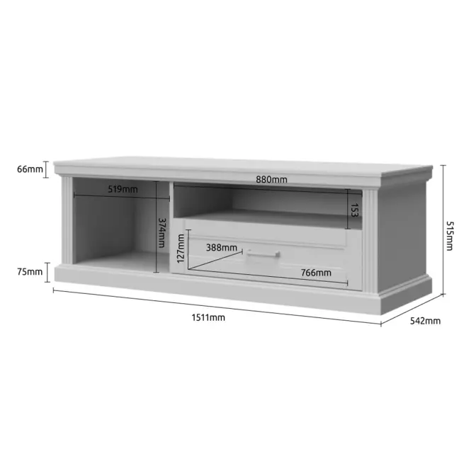 Szekrény RTV Tara TV1K1F white/pacific walnut,3