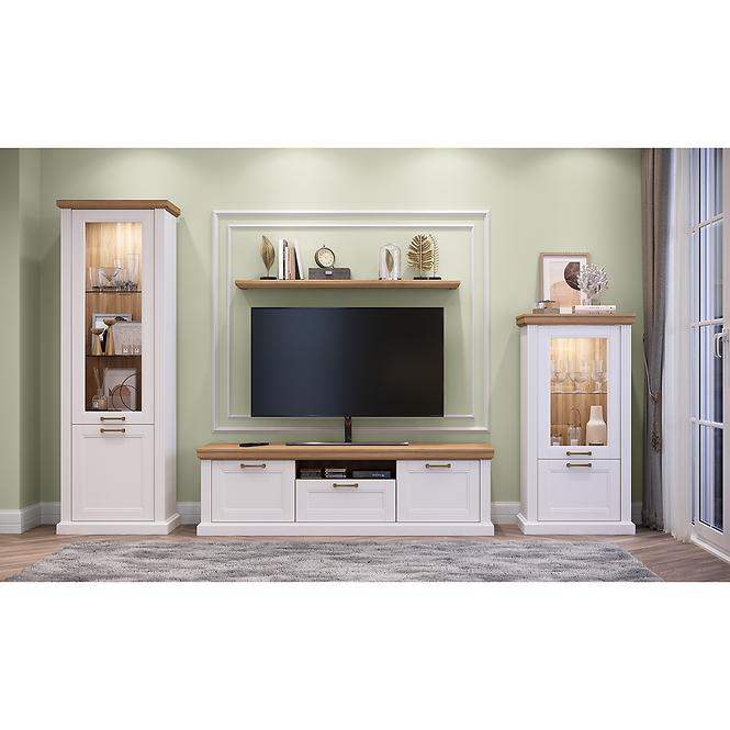 Szekrény RTV Tara TV1K1F white/pacific walnut