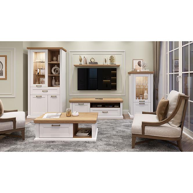 Szekrény RTV Tara TV1K1F white/pacific walnut