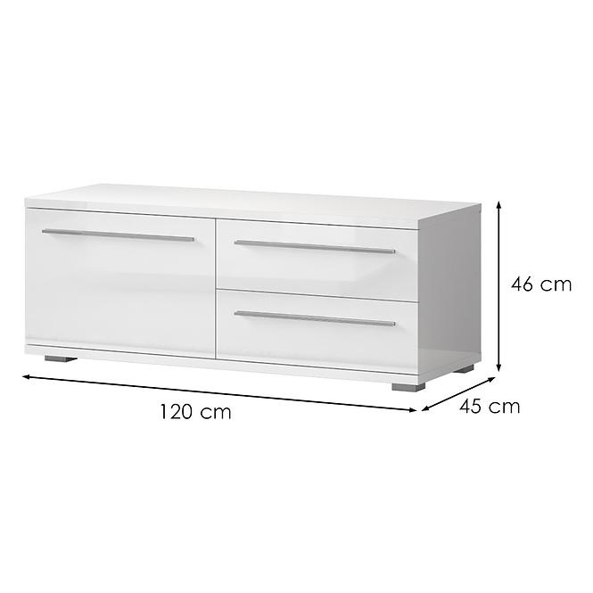 Szekrény RTV Piano TV120-1K2F/PN-70/KA/70-70/KA/70 crystal white