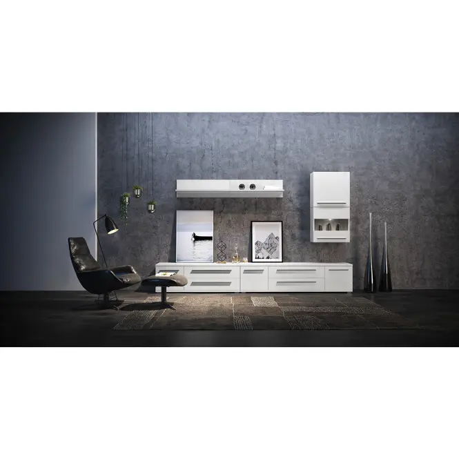 Szekrény RTV Piano TV120-1K2F/PN-70/KA/70-70/KA/70 crystal white,5