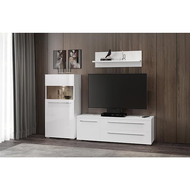 Szekrény RTV Piano TV135-1K2F/PN-70/KA/70 crystal white