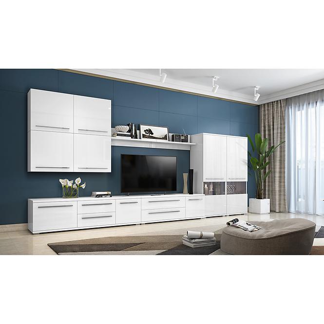 Szekrény RTV Piano TV135-1K2F/PN-70/KA/70 crystal white