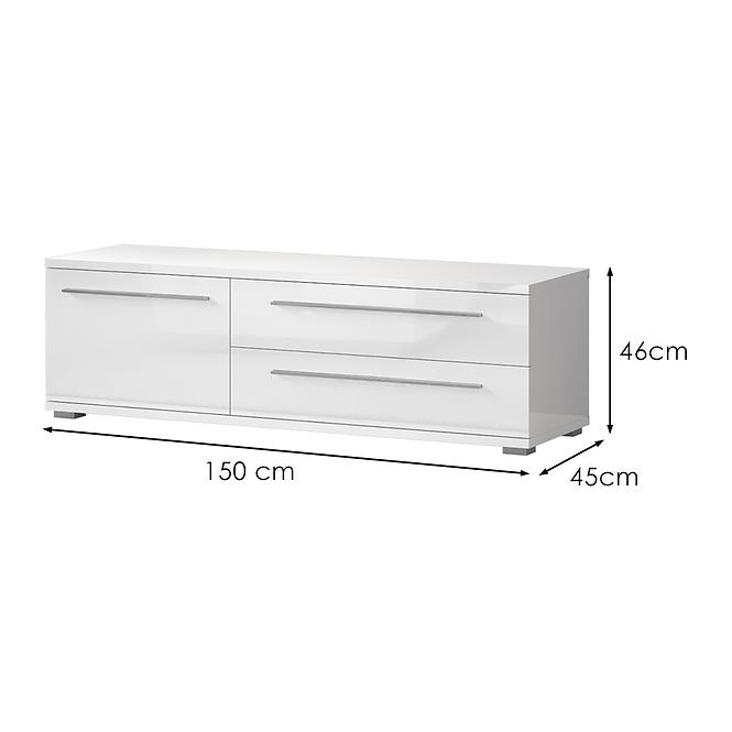 Szekrény RTV Piano TV150-1K2F/PN-70/KA/70 crystal white