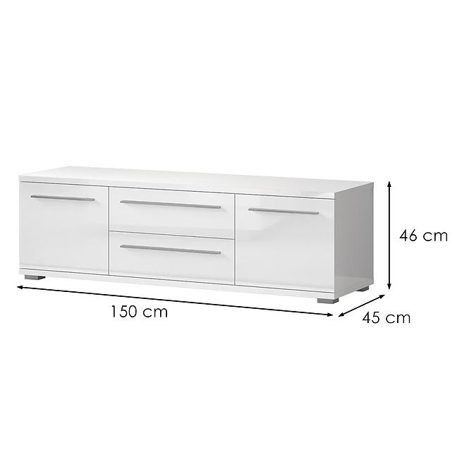 Szekrény RTV Piano TV150-2K2F/PN-70/KA/70 crystal white