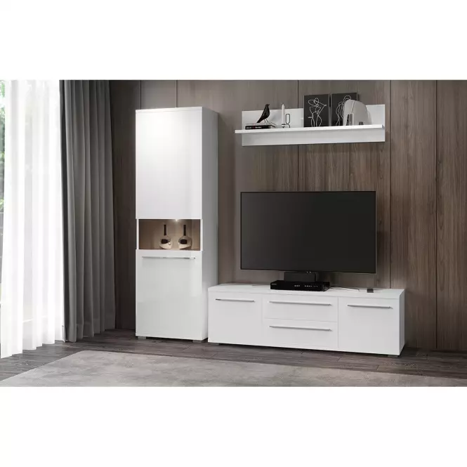 Szekrény RTV Piano TV150-2K2F/PN-70/KA/70 crystal white