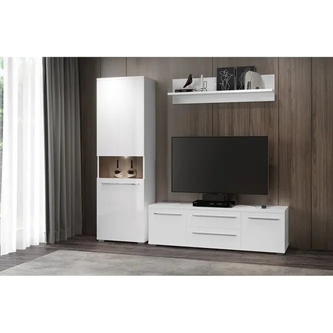 Szekrény RTV Piano TV150-2K2F/PN-70/KA/70 crystal white,4