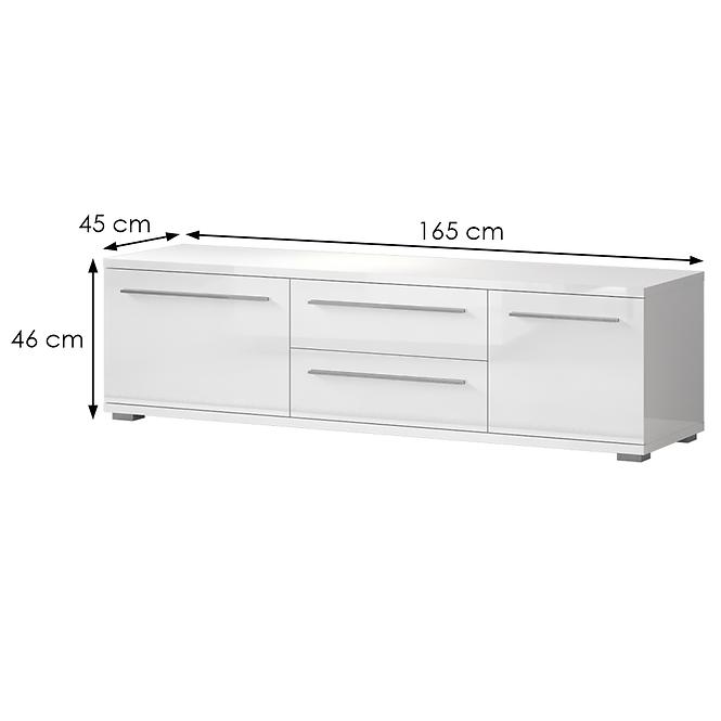 Szekrény RTV Piano TV165-2K2F/PN-70/KA/70 crystal white