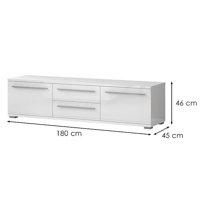 Szekrény RTV Piano TV180-2K2F/PN-70/KA/70 crystal white