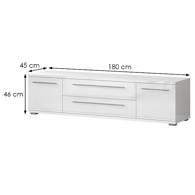 Szekrény RTV Piano TV180-2K2FV/PN-70/KA/70 crystal white