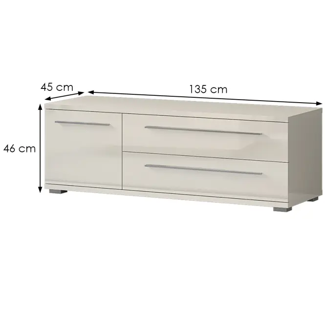 Szekrény RTV Piano TV135-1K2F/PN-71/KA/71 beige,2