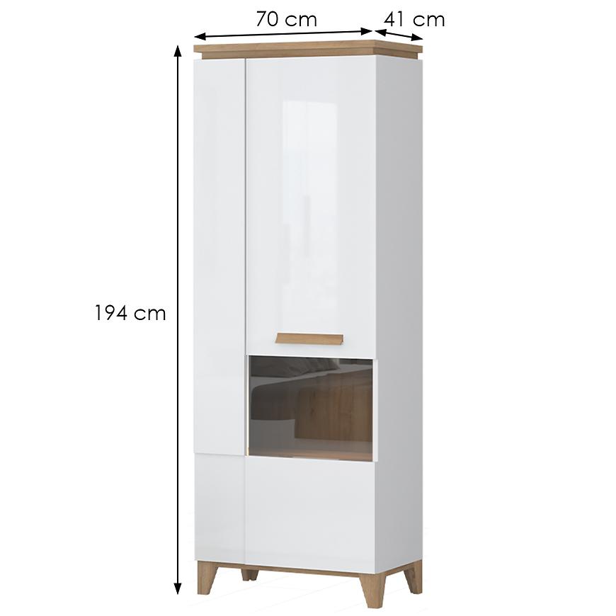 Vitrin Brio V2S pacific walnut/crystal white