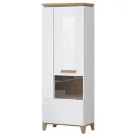 Vitrin Brio V2S pacific walnut/crystal white